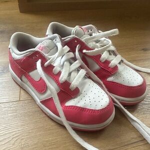 Nike Pink and White Kids Sneakers